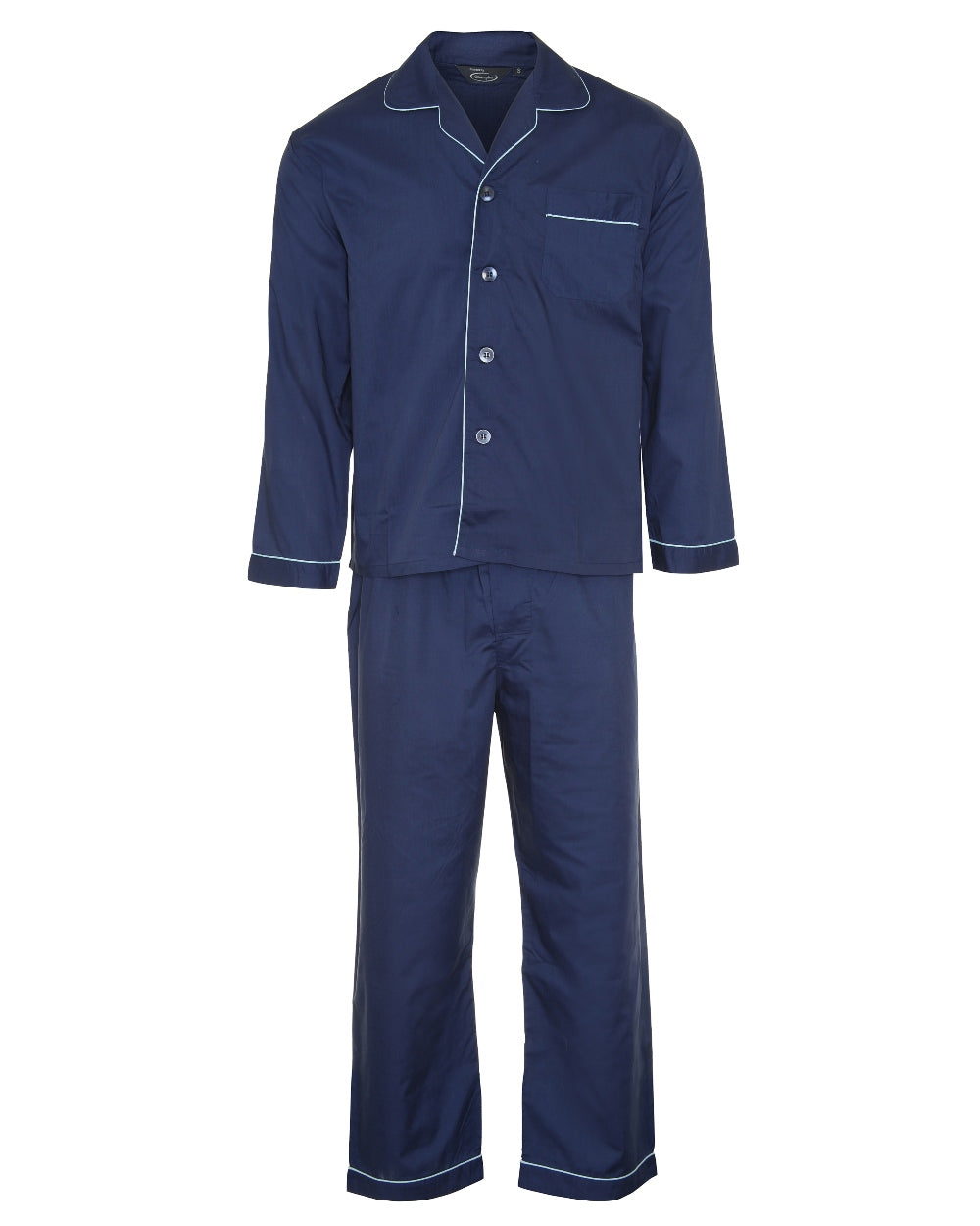 Navy coloured Champion Oxford Pyjamas on white background 