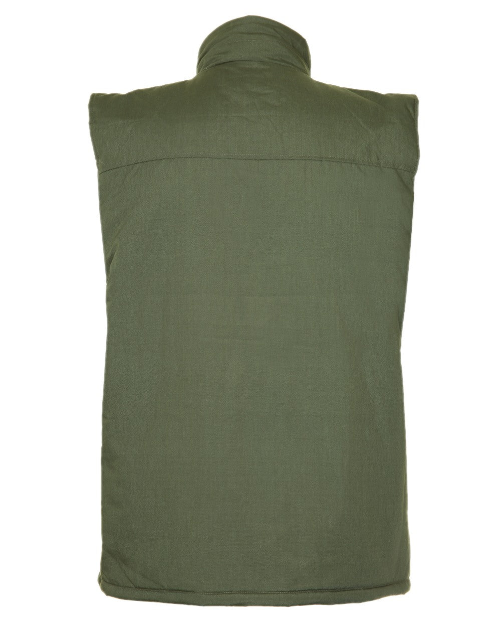 Olive coloured Champion Peak Multi-Pocket Padded Bodywarmer on white background 