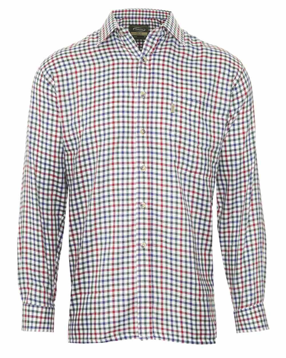 Wine Blue Green coloured Champion York Check Shirt on white background 