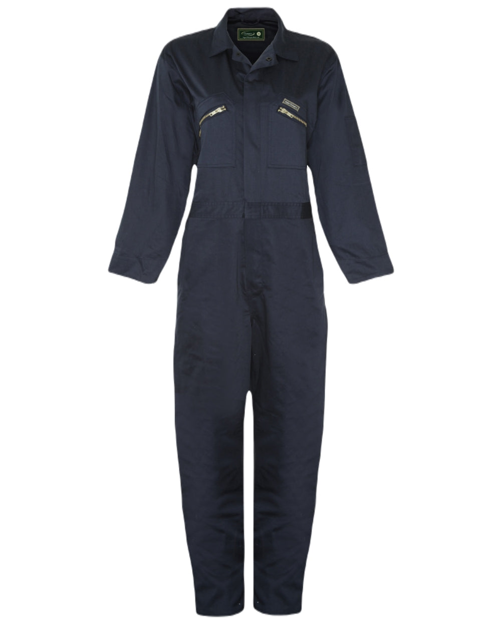 Navy coloured Champion Zipped Poly Cotton Boilersuit Overalls on white background 