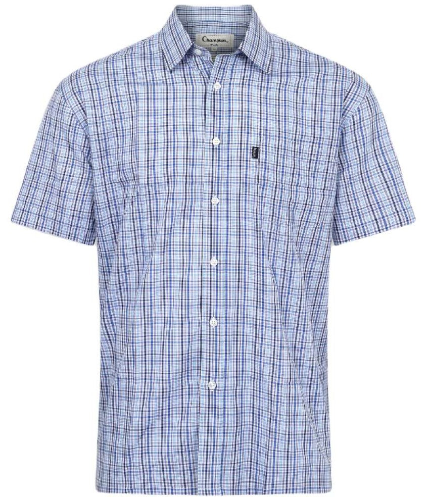 Champion Poole Short Sleeve Shirt in Blue 