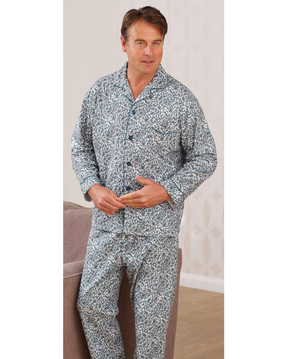 Champion Paisley Pyjamas 100% Cotton in Green 