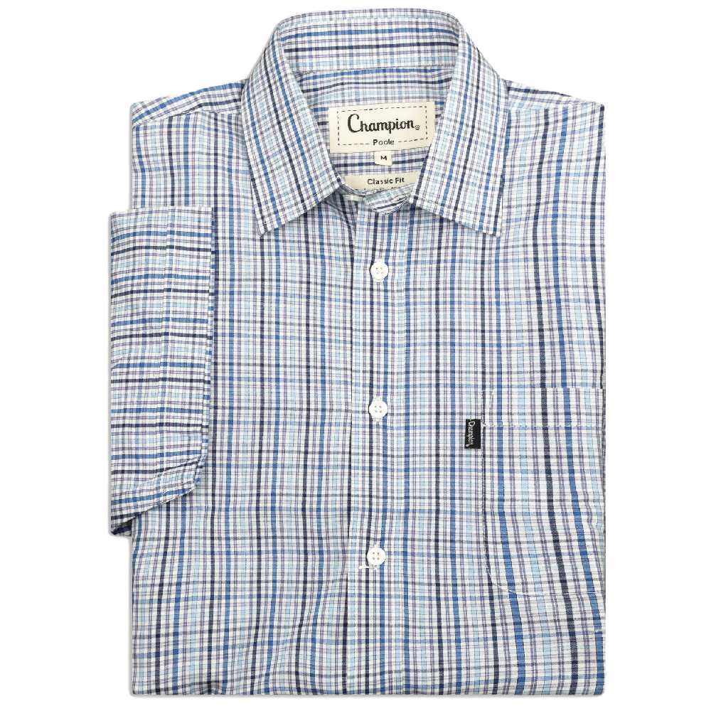 Champion Poole Short Sleeve Shirt in Blue 