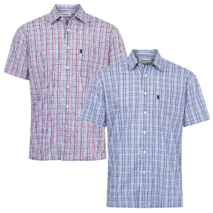 Champion Poole Short Sleeve Shirt in Red and Blue 