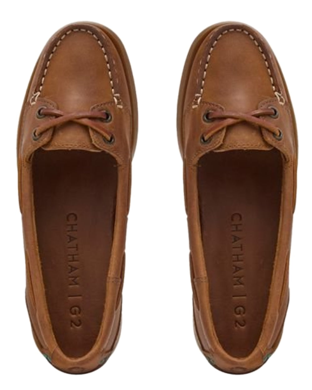 Walnut Coloured Chatham Lady Bali G2-Premium Nubuck Low-Front Boat Shoes on white background 