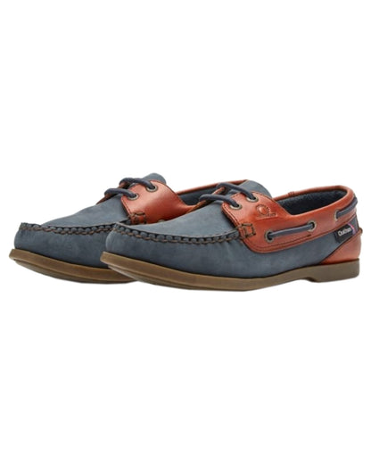 Navy Seahorse Coloured Chatham Mens Bermuda II G2-Leather Boat Shoes on white background 