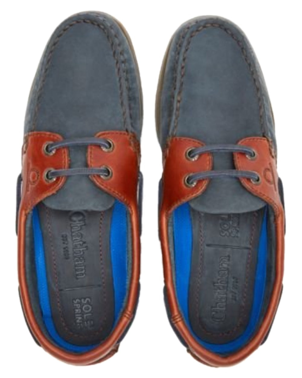 Navy Seahorse Coloured Chatham Mens Bermuda II G2-Leather Boat Shoes on white background 