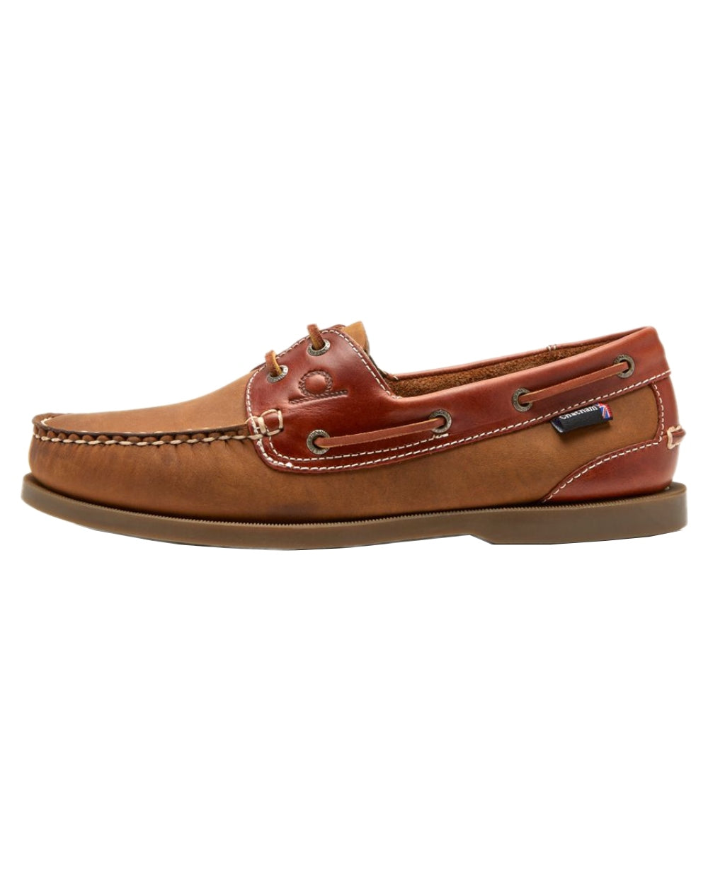 Walnut Seahorse Coloured Chatham Mens Bermuda II G2-Leather Boat Shoes on white background 