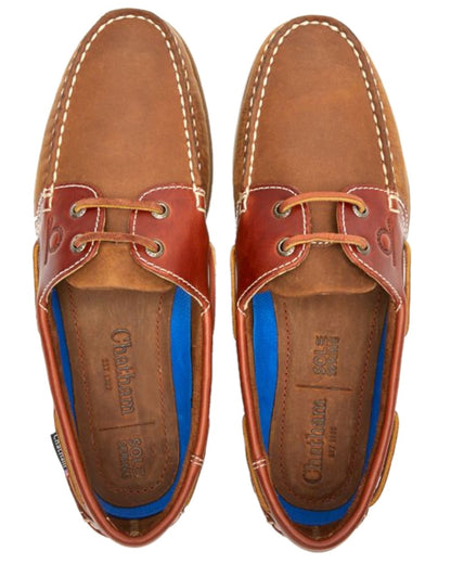 Walnut Seahorse Coloured Chatham Mens Bermuda II G2-Leather Boat Shoes on white background 