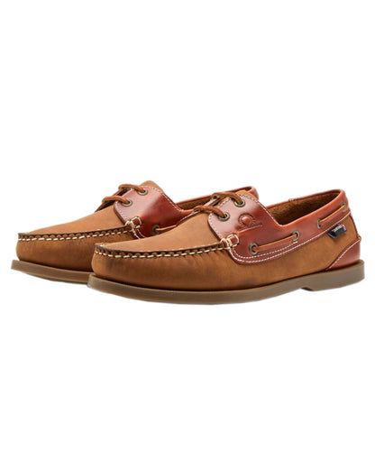 Walnut Seahorse Coloured Chatham Mens Bermuda II G2-Leather Boat Shoes on white background 