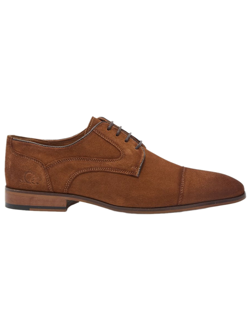 Tan Coloured Chatham Mens Bude Premium Suede Brogues Shoes on white background 