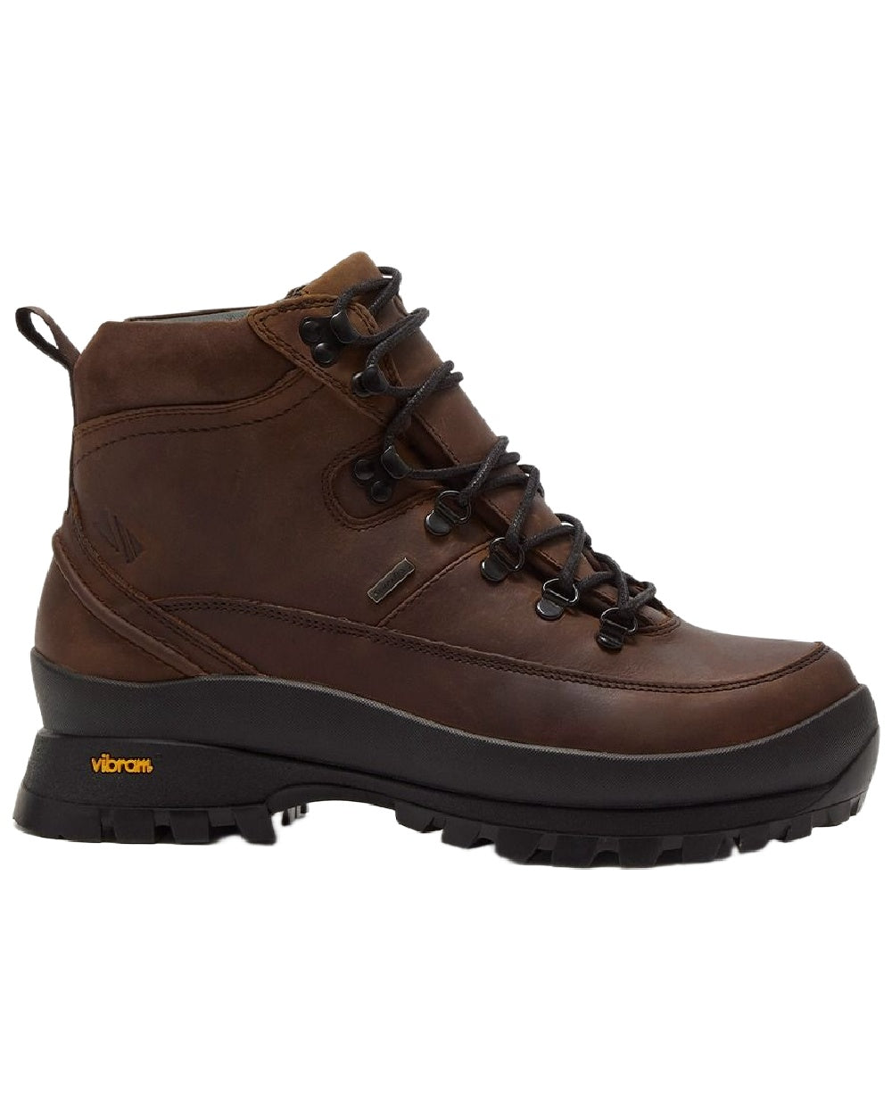 Dark Brown Coloured Chatham Mens Challacombe Premium Leather Waterproof Hiking Boots on white background 