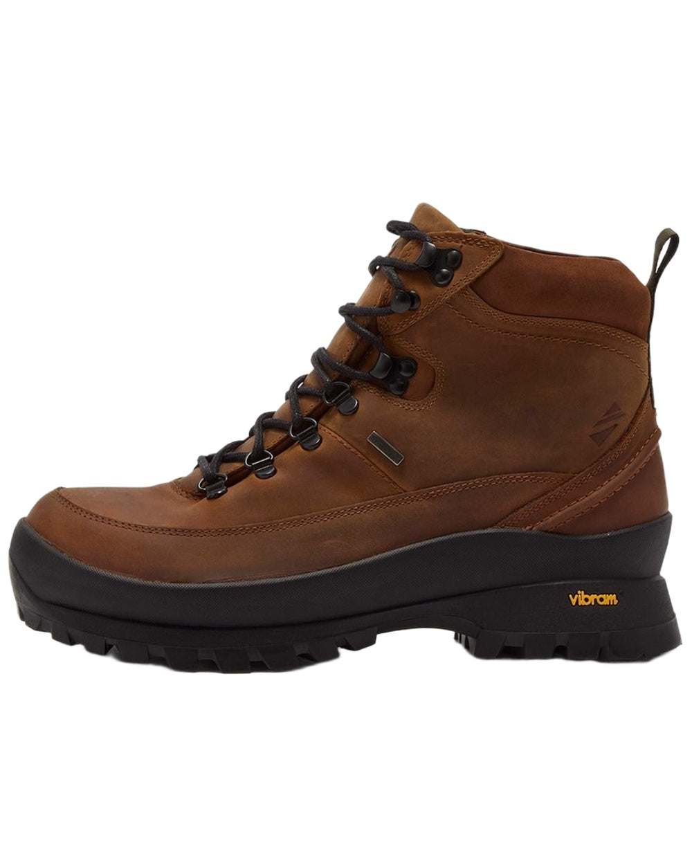Tan Coloured Chatham Mens Challacombe Premium Leather Waterproof Hiking Boots on white background 