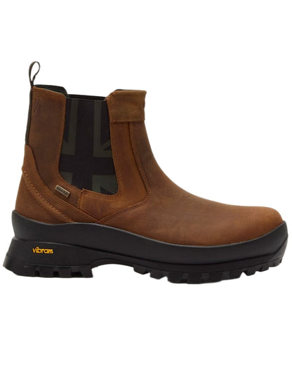 Tan Coloured Chatham Mens Cockley Premium Leather Waterproof Chelsea Boots on white background 