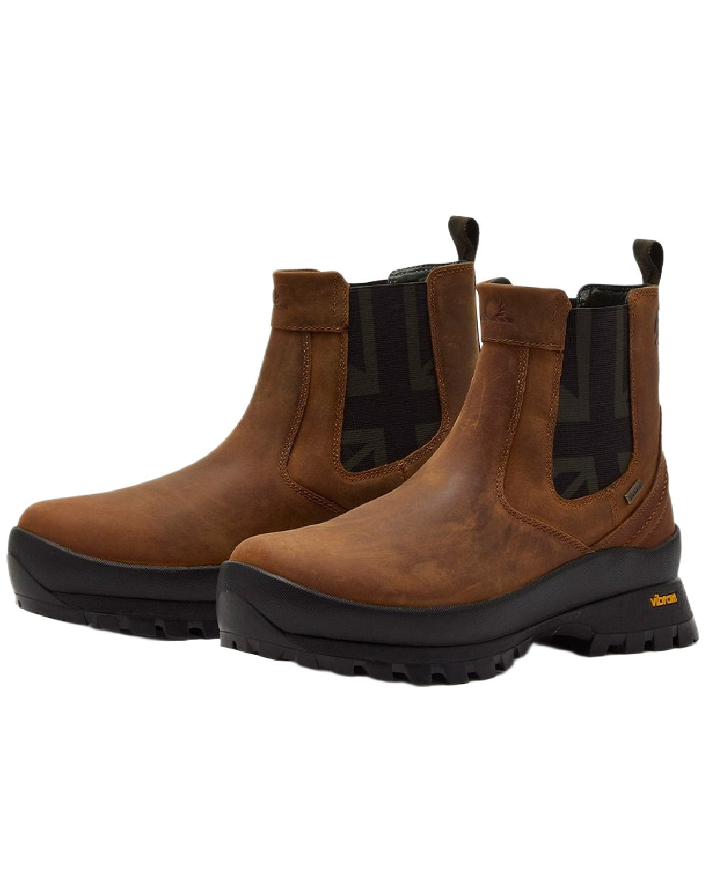 Tan Coloured Chatham Mens Cockley Premium Leather Waterproof Chelsea Boots on white background 