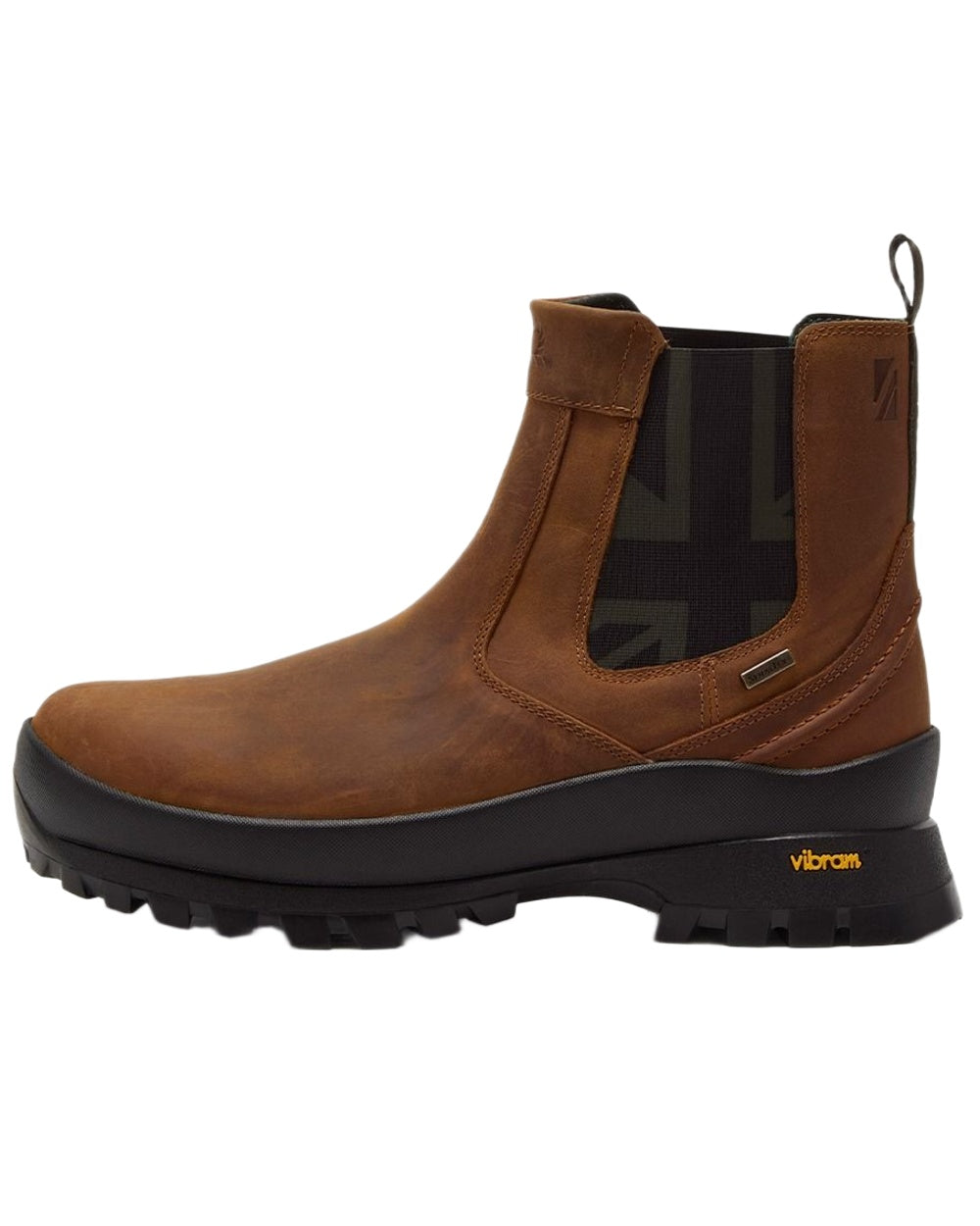 Tan Coloured Chatham Mens Cockley Premium Leather Waterproof Chelsea Boots on white background 