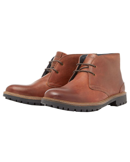 Dark Tan Coloured Chatham Mens Drogo-Premium Leather Chukka Boots on white background 