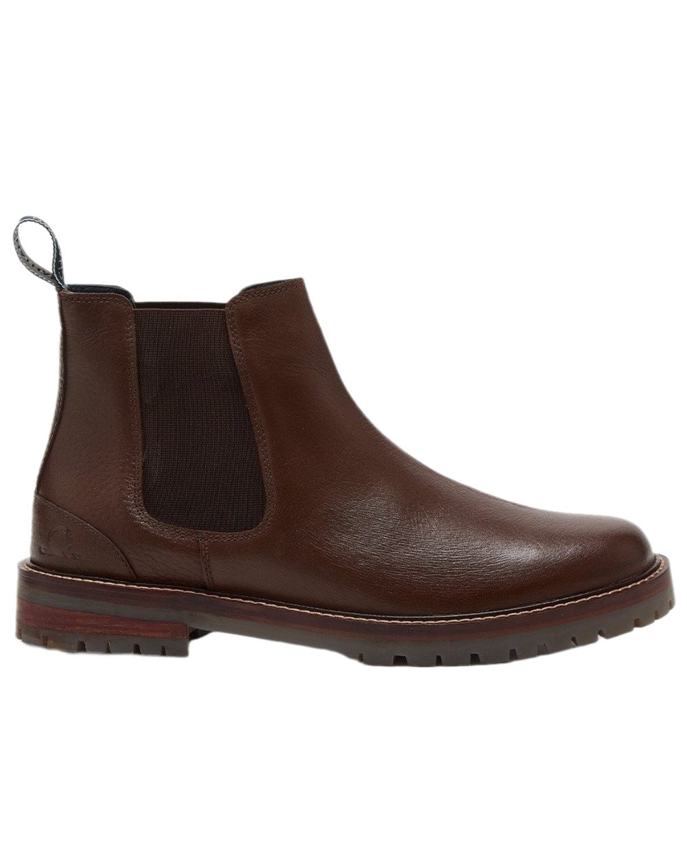 Brown Coloured Chatham Mens Findhorn Classic Leather Chelsea Boots on white background 