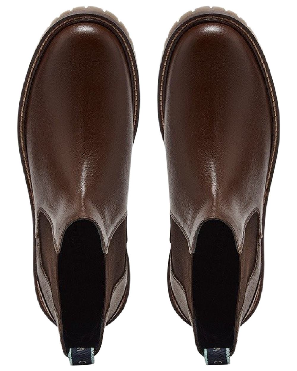 Brown Coloured Chatham Mens Findhorn Classic Leather Chelsea Boots on white background 