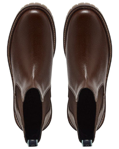 Brown Coloured Chatham Mens Findhorn Classic Leather Chelsea Boots on white background 