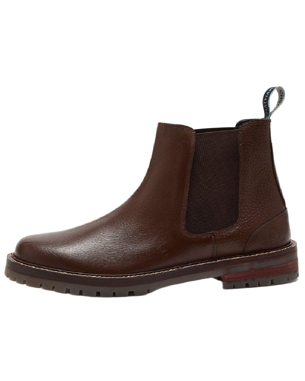 Brown Coloured Chatham Mens Findhorn Classic Leather Chelsea Boots on white background 