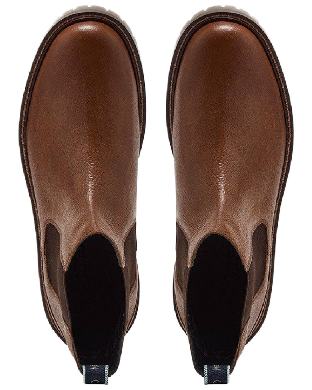 Tan Coloured Chatham Mens Findhorn Classic Leather Chelsea Boots on white background 