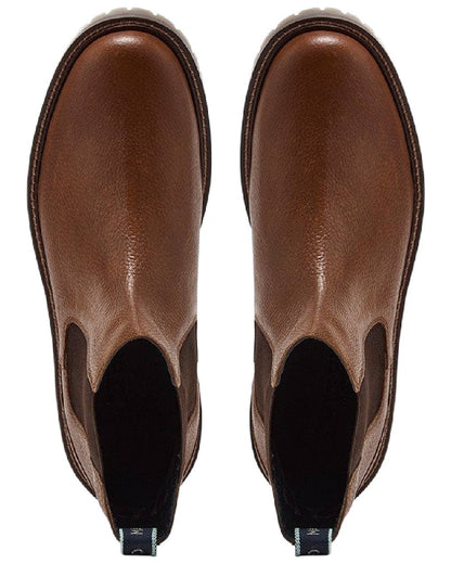 Tan Coloured Chatham Mens Findhorn Classic Leather Chelsea Boots on white background 