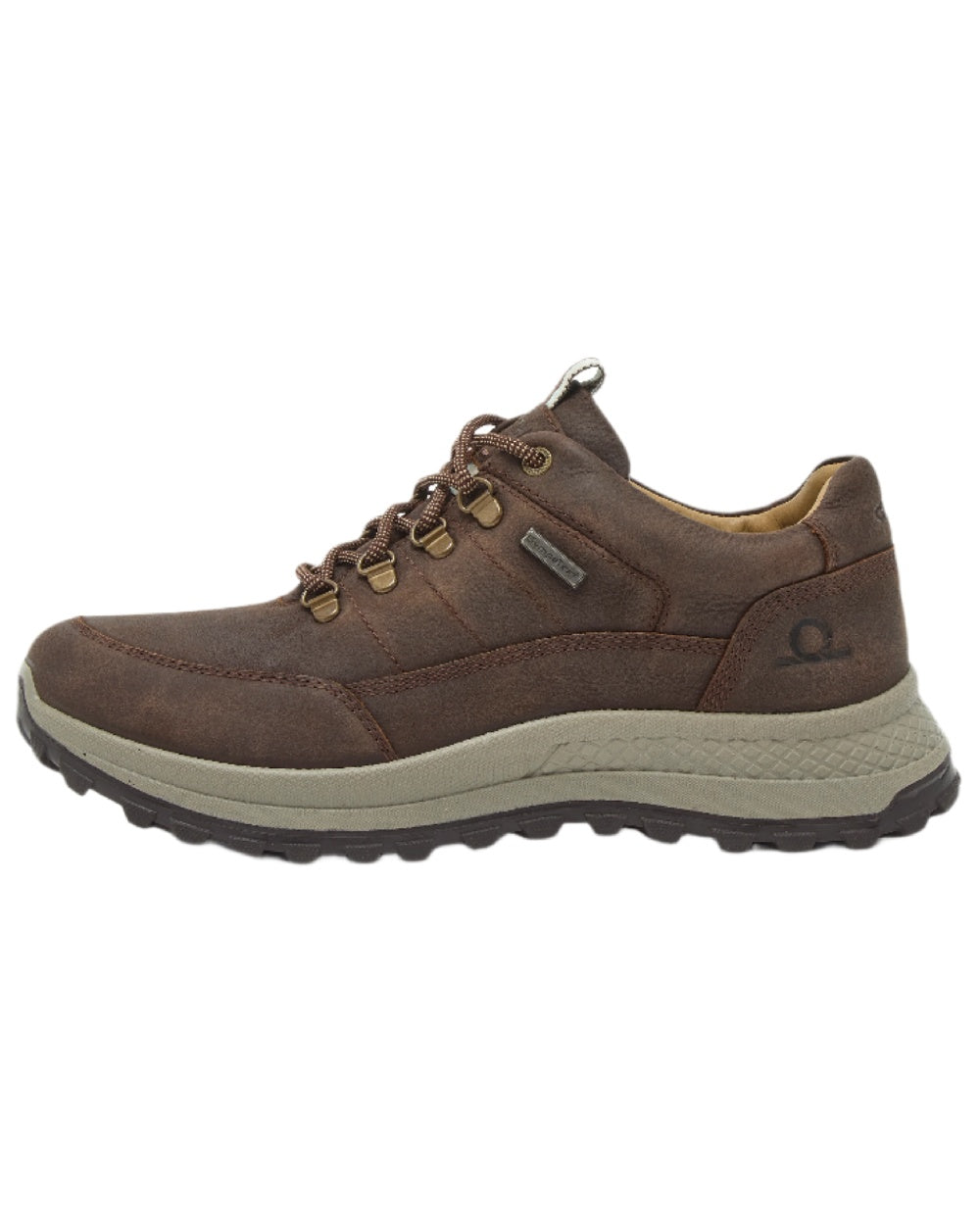 Dark Brown Coloured Chatham Mens Holgate Premium Waterproof Leather Hiking Shoes on white background 