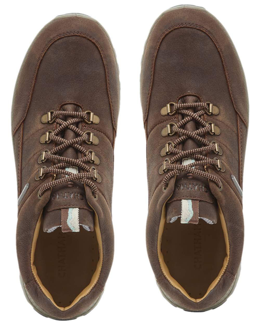 Dark Brown Coloured Chatham Mens Holgate Premium Waterproof Leather Hiking Shoes on white background 