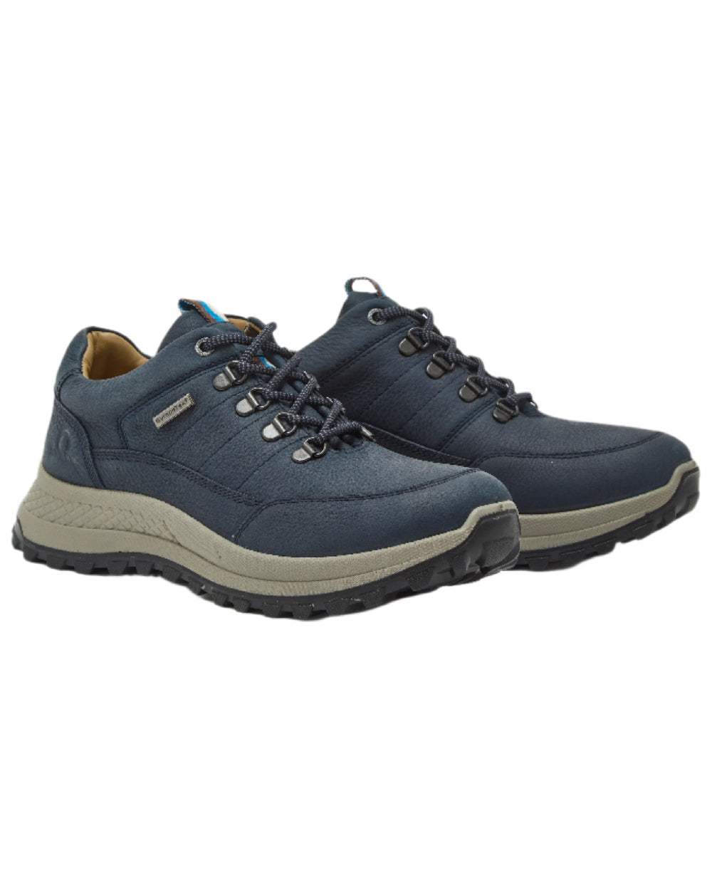 Navy Coloured Chatham Mens Holgate Premium Waterproof Leather Hiking Shoes on white background 