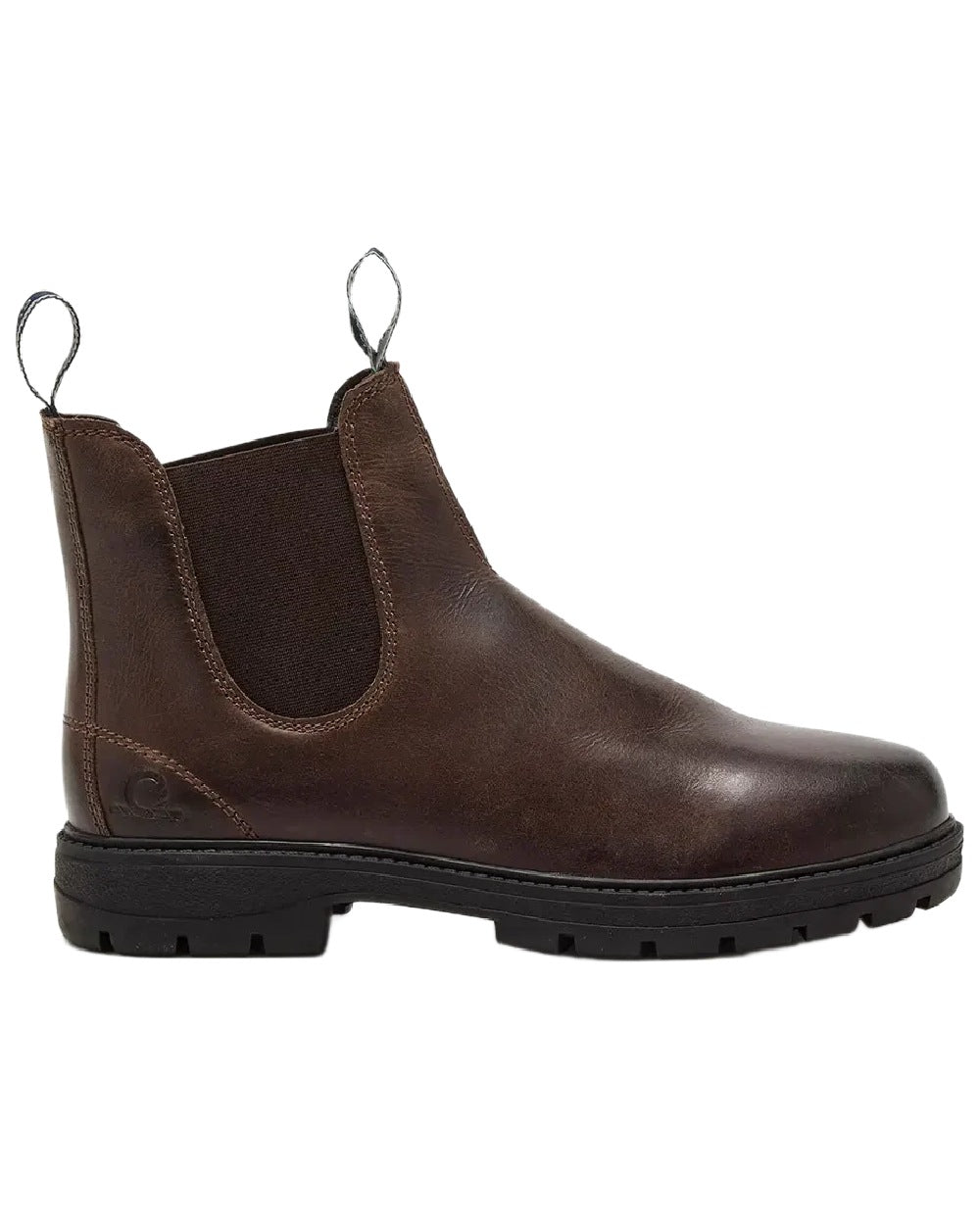 Brown Coloured Chatham Mens Kildale Outdoor Chelsea Boots on white background 