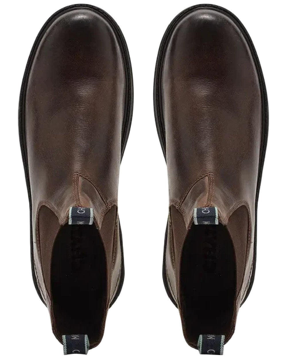Brown Coloured Chatham Mens Kildale Outdoor Chelsea Boots on white background 