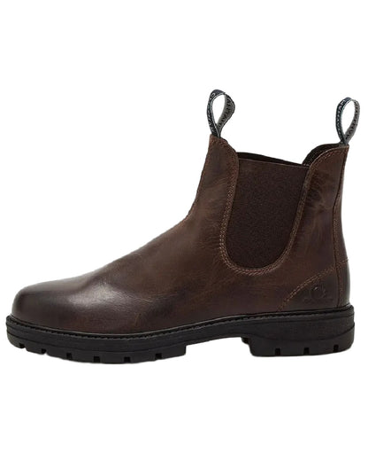 Brown Coloured Chatham Mens Kildale Outdoor Chelsea Boots on white background 