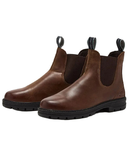 Tan Coloured Chatham Mens Kildale Outdoor Chelsea Boots on white background 