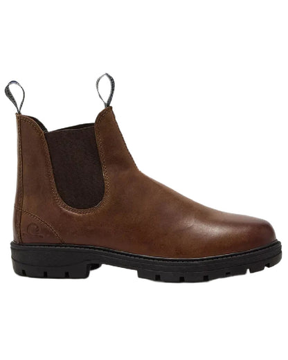 Tan Coloured Chatham Mens Kildale Outdoor Chelsea Boots on white background 