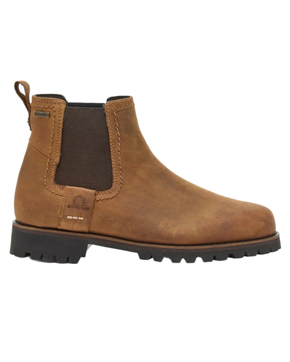 Walnut Coloured Chatham Mens Southill II-Premium Leather Waterproof Chelsea Boots on white background 