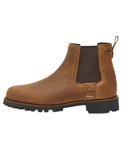 Walnut Coloured Chatham Mens Southill II-Premium Leather Waterproof Chelsea Boots on white background 