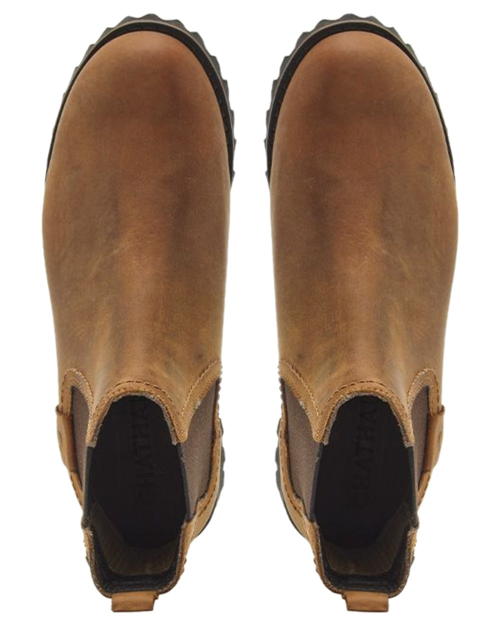 Walnut Coloured Chatham Mens Southill II-Premium Leather Waterproof Chelsea Boots on white background 