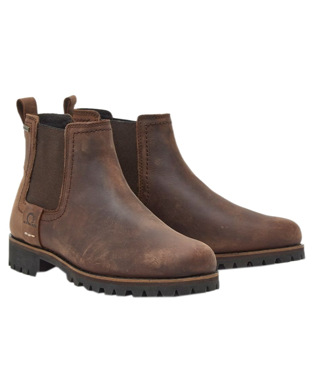 Chocolate Coloured Chatham Mens Southill II Waterproof Chelsea Boots on white background 