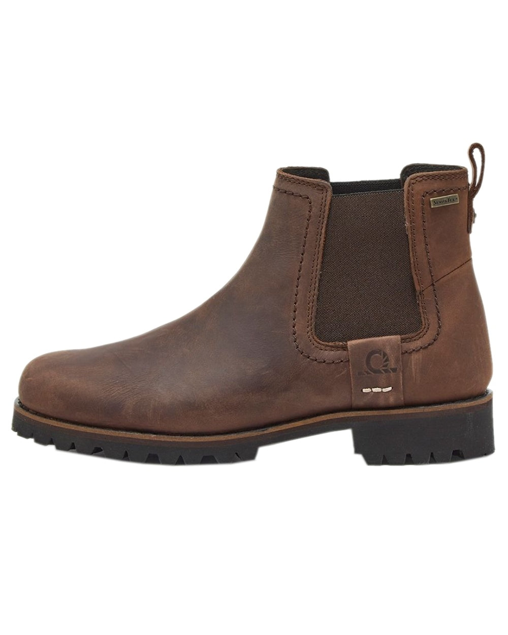 Chocolate Coloured Chatham Mens Southill II Waterproof Chelsea Boots on white background 