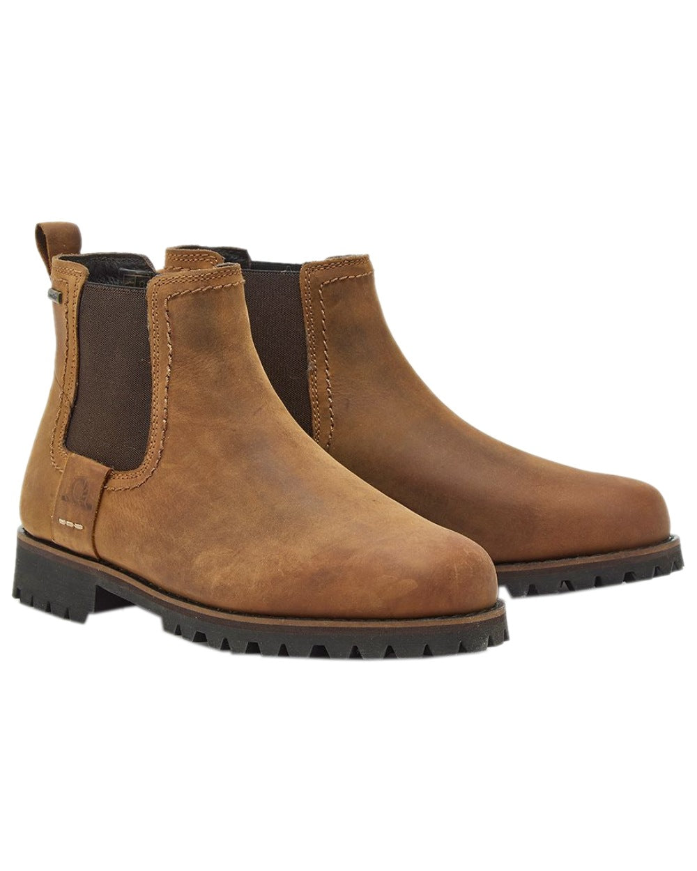 Walnut Coloured Chatham Mens Southill II Waterproof Chelsea Boots on white background 