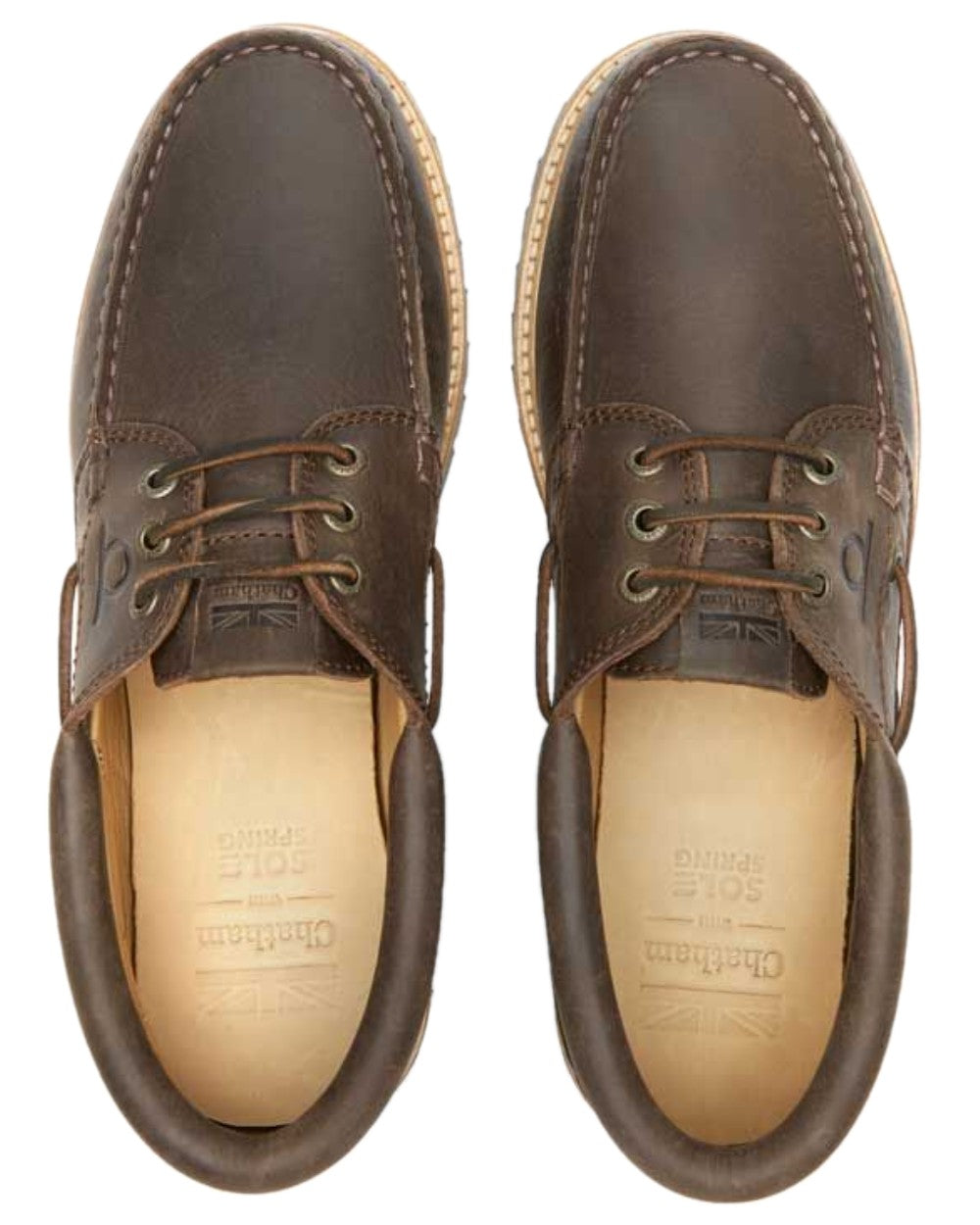 Dark Brown Coloured Chatham Mens Sperrin-Winter Boat Shoes on white background 