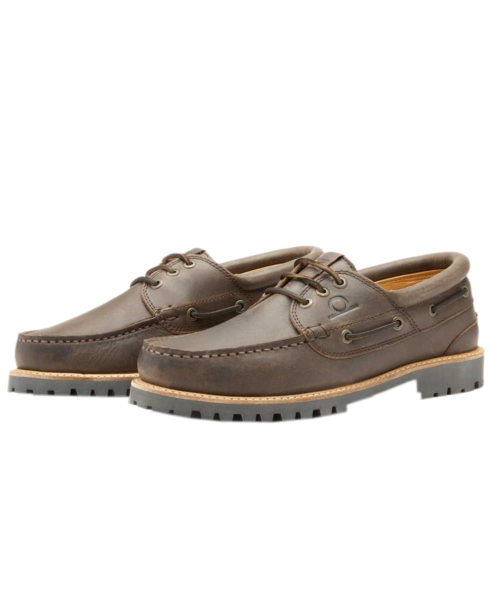 Dark Brown Coloured Chatham Mens Sperrin-Winter Boat Shoes on white background 