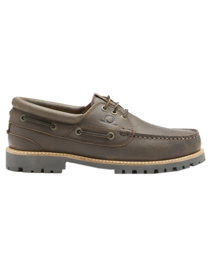 Dark Brown Coloured Chatham Mens Sperrin-Winter Boat Shoes on white background 