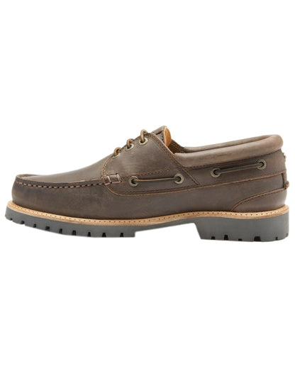 Dark Brown Coloured Chatham Mens Sperrin-Winter Boat Shoes on white background 