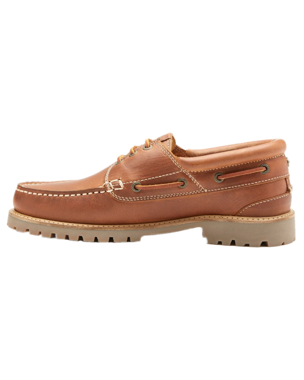 Tan Coloured Chatham Mens Sperrin-Winter Boat Shoes on white background 