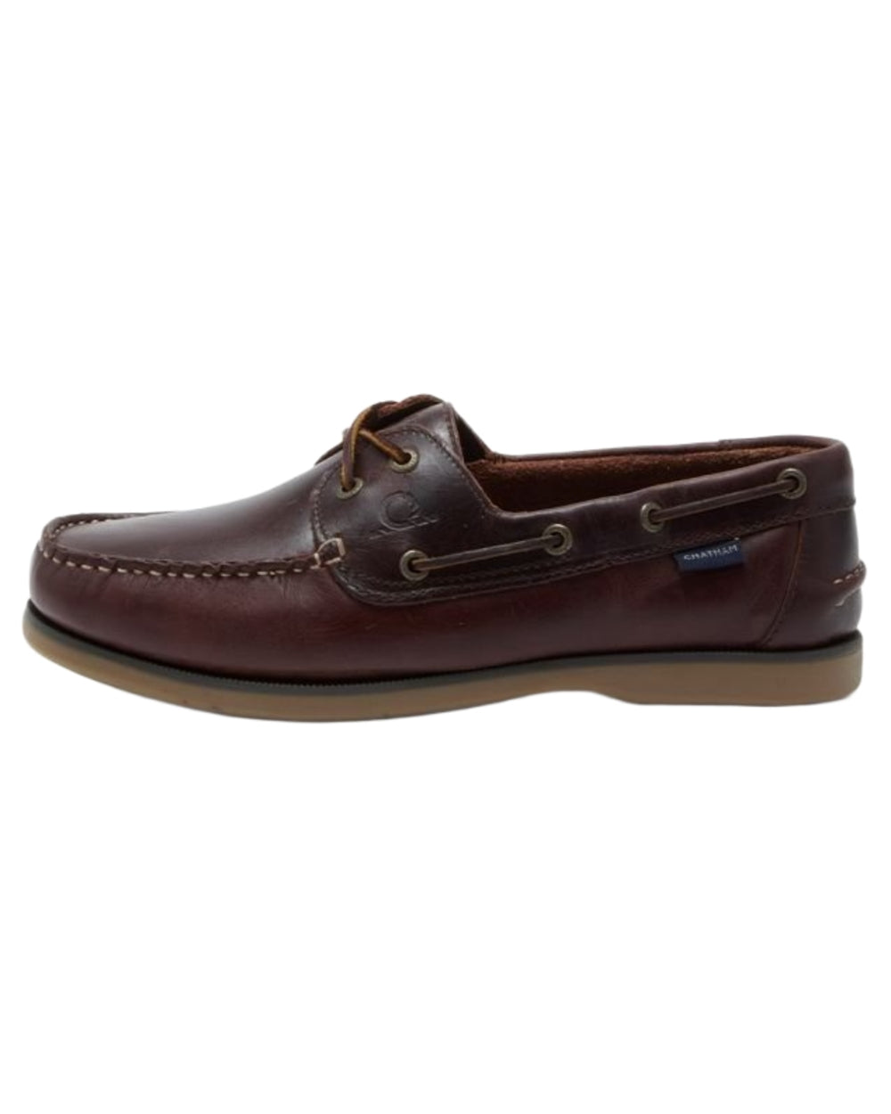 Oxblood coloured Chatham Mens Whitstable Premium Leather Boat Shoes on white background 