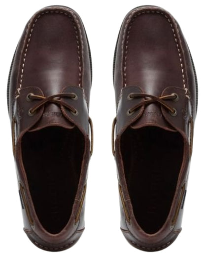 Oxblood coloured Chatham Mens Whitstable Premium Leather Boat Shoes on white background 