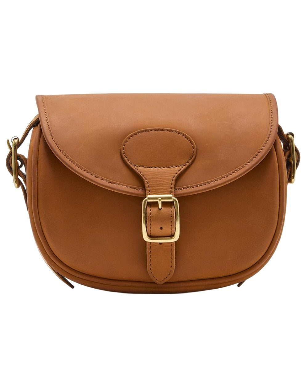 Tan Coloured Chatham Premium Antique Oiled Leather Cartridge Bag on white background 