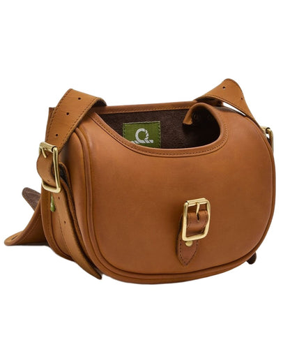 Tan Coloured Chatham Premium Antique Oiled Leather Cartridge Bag on white background 